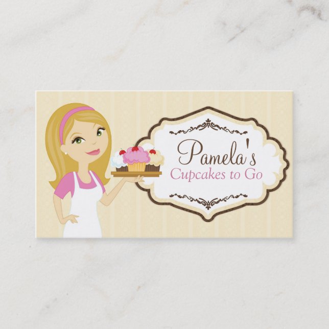 Blonde Baker Cuptårta Affärskorten D17 Visitkort (Framsida)