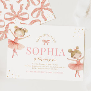 Blonde Ballerina Birthday-inbjudan Inbjudningar