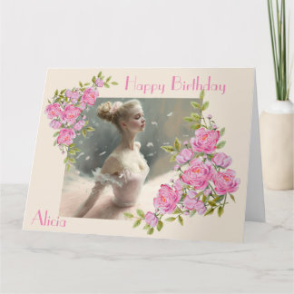 Blonde ballerina , en flicka som har kärlek-ballet kort