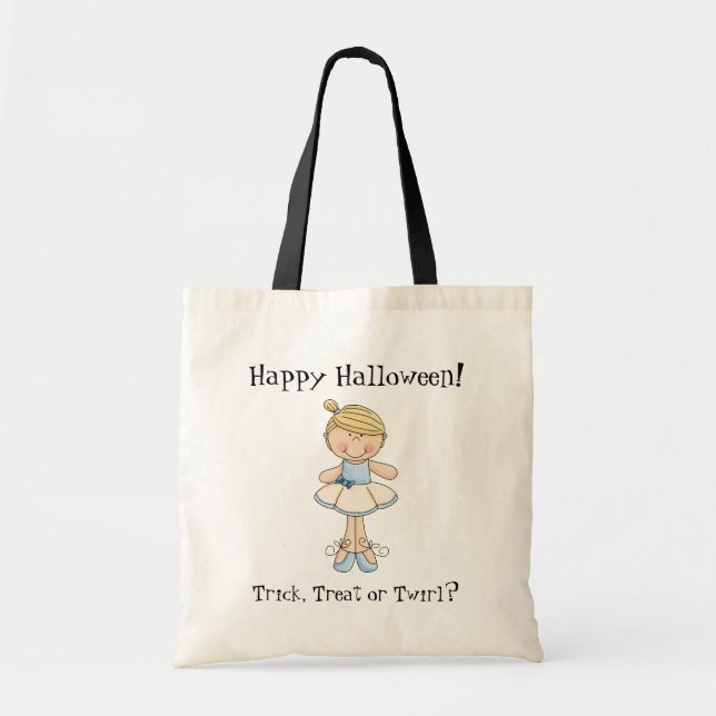 Blonde Ballerina Girl-Halloween Goody Bag Tygkasse (Framsidan)