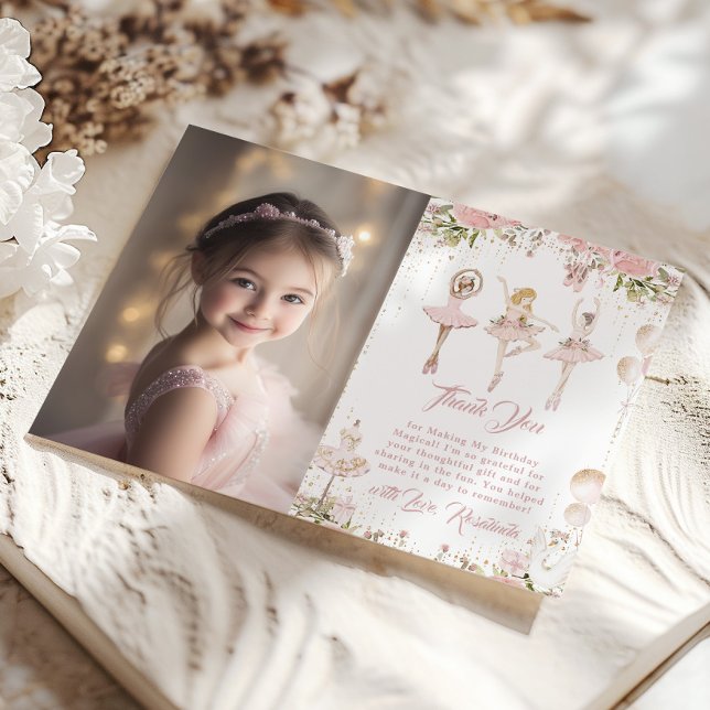 Blonde ballerina magic Birthday-fotot Tack Inbjudningar (Skapare uppladdad)