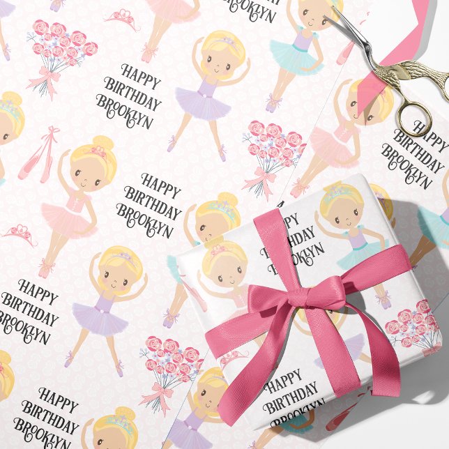 Blonde Ballerina Personlig Inslagning Papper Presentpapper (Skapare uppladdad)