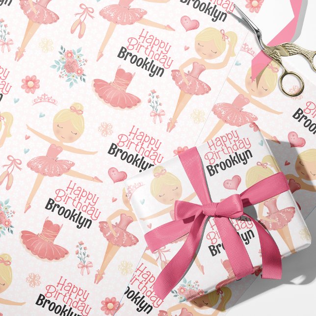 Blonde Ballerina Personlig Inslagning Papper Presentpapper (Skapare uppladdad)