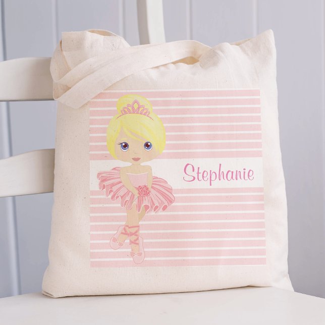 Blonde Ballerina Two Sided Tote Bag Tygkasse (Skapare uppladdad)