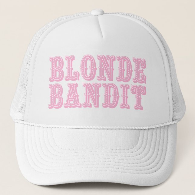 Blonde Bandit Cowgirl Barrel Tävla Truckerkeps (Framsida)