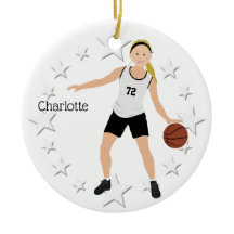 Blonde Basketball Girl in Black and White