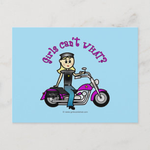Blonde Biker Vykort