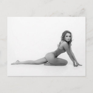 Blonde Bikini Babe B&W-fotovykort Vykort