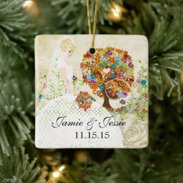 Blonde Birdes första julklapp Träd-design Julgransprydnad Keramik