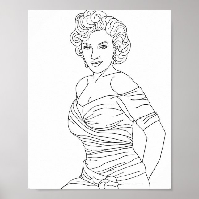 Blonde Bombshell-Pinup-vuxen Färgsida Poster (Framsidan)