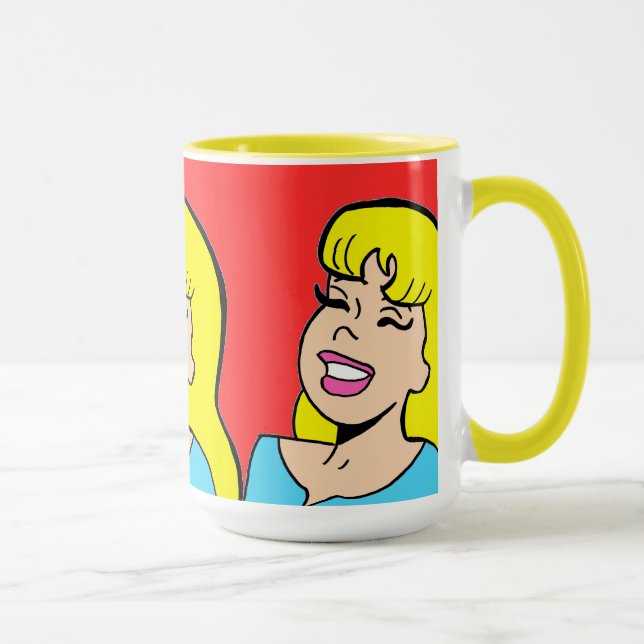 Blonde Bombshell Tecknad Strip Coffee Mugg (Höger)