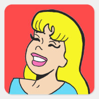 Blonde Bombshell Tecknad Strip Stickers
