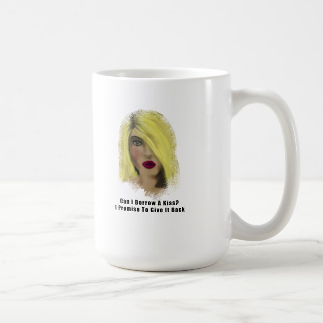 Blonde Bombshell Woman Borrow A Kiss Kaffemugg (Höger)