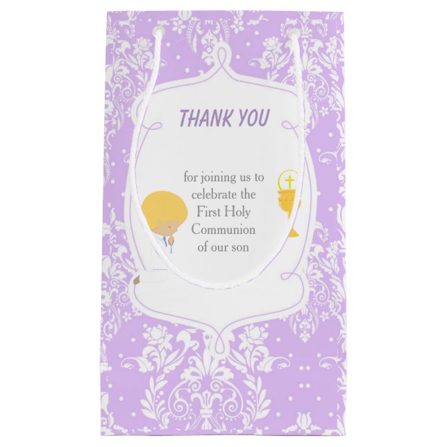 Blonde Boy First Communion Damask (Framsidan)