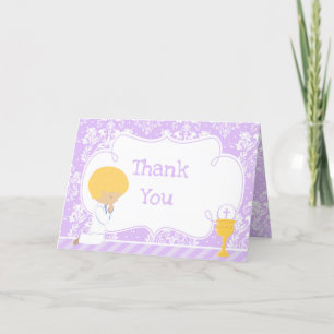 Blonde Boy First Communion Damask 'Tack' Tack Kort