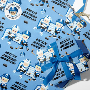 Blonde Boy Hockey Birthday Personlig Presentpapper