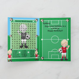 Blonde Boys Soccer Ord Search Grattis på födelseda Kort