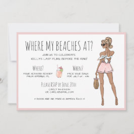 Blonde Bride Bachelorette Beach Party Helg Inbjudningar