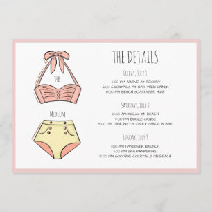 Blonde Bride Bachelorette Beach Party Helg Inbjudningar