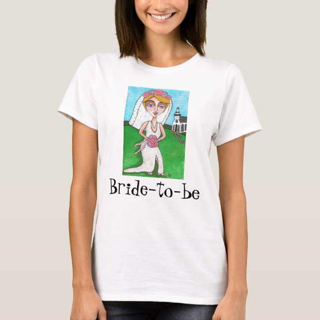 Blonde Bride & Bling - T-shirt, Bride to be-be Tee (Framsida)