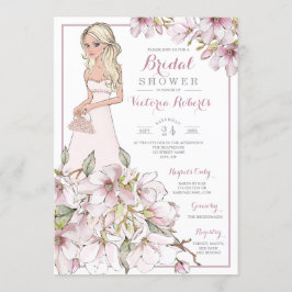 Blonde Bride Blommigt Möhippa Inbjudningar