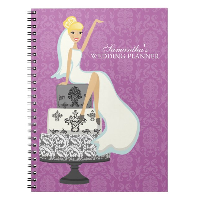 Blonde Bride på Bröllop kummel {orchid} Anteckningsbok (Framsidan)