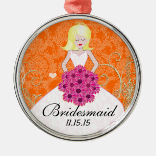 Blonde Bridesmaid-gåvor som du väljer Färg Julgransprydnad Metall