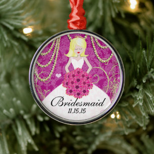 Blonde Bridesmaid-gåvor som du väljer Färg Julgransprydnad Metall