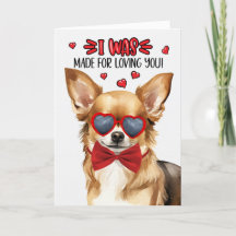 Blonde Chihuahua Made for Loving You Valentine