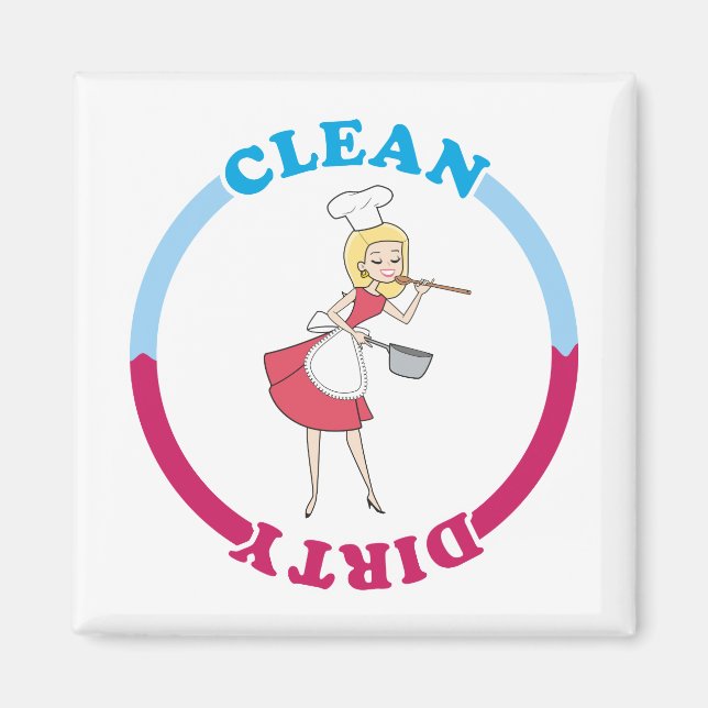 Blonde Clean Dirty Magnet för diskmaskin (Framsidan)