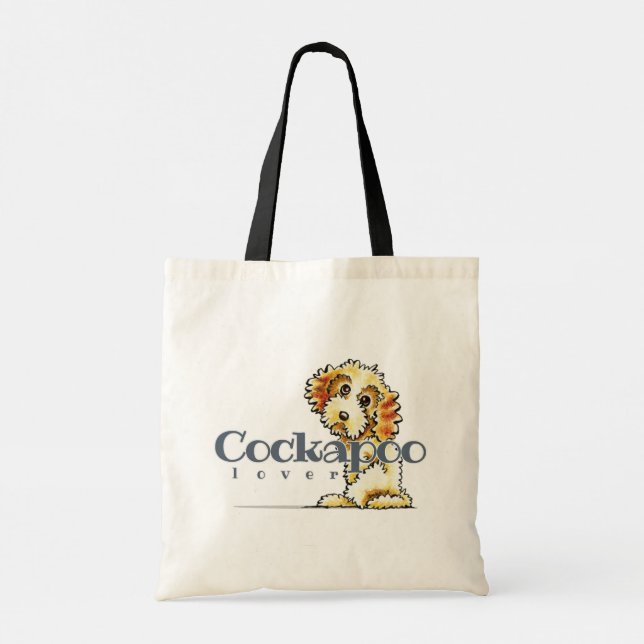 Blonde Cockapoo Älskare Large Tote Bag Tygkasse (Baksida)