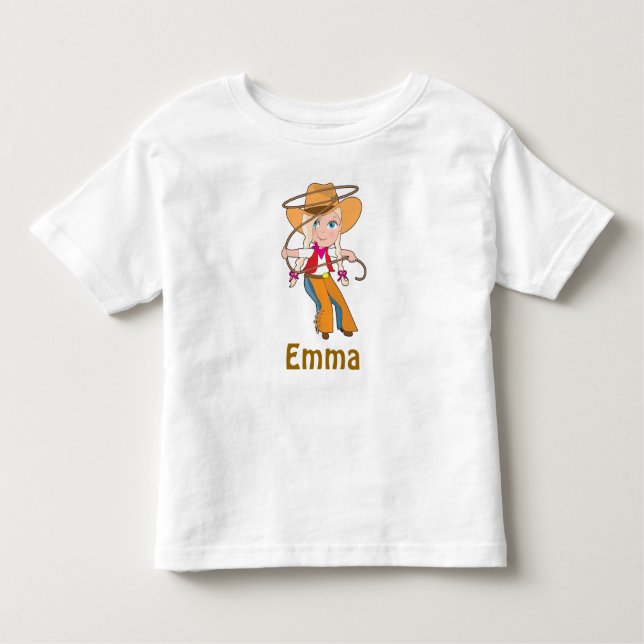 Blonde Cowgirl Shirt med Namn Tröja (Framsida)