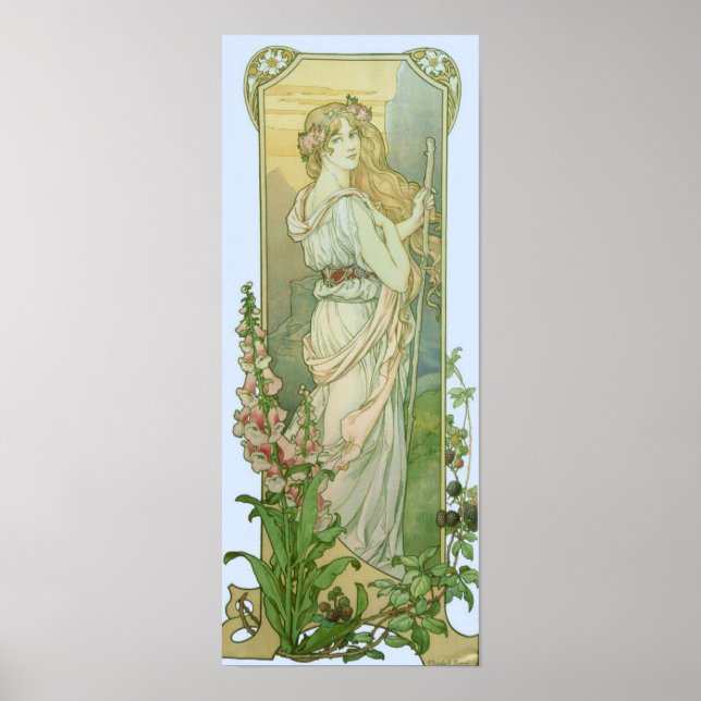 Blonde Dam i White Poster (Framsidan)