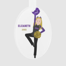 Blonde DanceLine Black och PurpleAcrylic Ornament