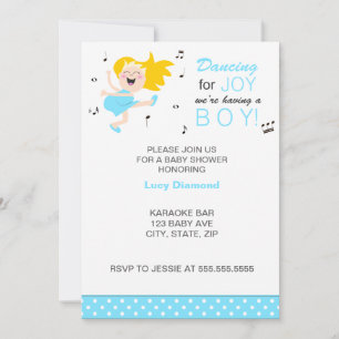 Blonde Dancing för en glad, modern babydusch Inbjudningar