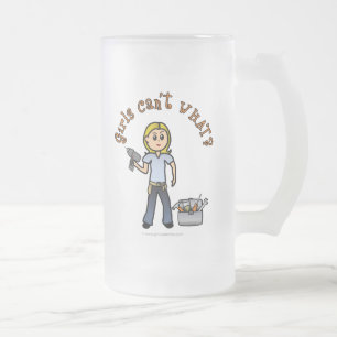 Blonde Do-it-Yourself Diva Frostat Ölglas