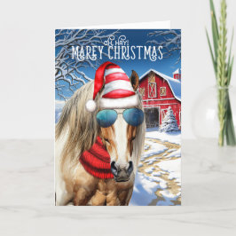 Blonde Draft Horse Funny MAREy jul Helgkort
