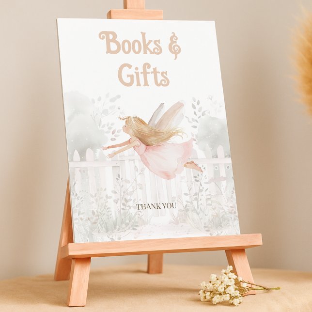 Blonde Fairy Baby Shower Bokar för Baby Bord-skylt Poster (Skapare uppladdad)