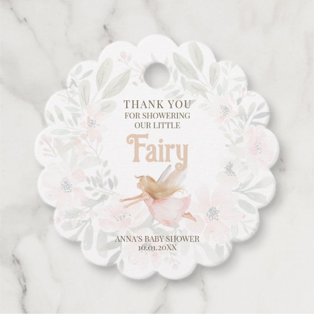 Blonde Fairy Baby Shower Tack Gåvor Etiketter (Framsida)