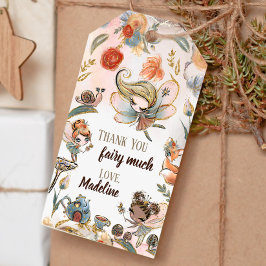 Blonde Fairy Birthday-fantastiska favorittaggar fö Presentetikett