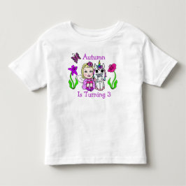 Blonde Fairy och Unicorn Age och Namn T Shirt