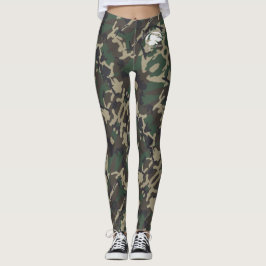 Blonde & Fattig - Grönt Brown Camouflage Leggings