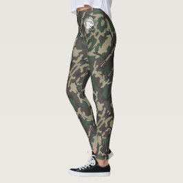 Blonde & Fattig - Grönt Brown Camouflage Leggings