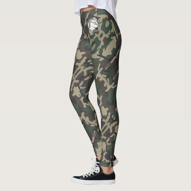 Blonde & Fattig - Grönt Brown Camouflage Leggings (Vänster)