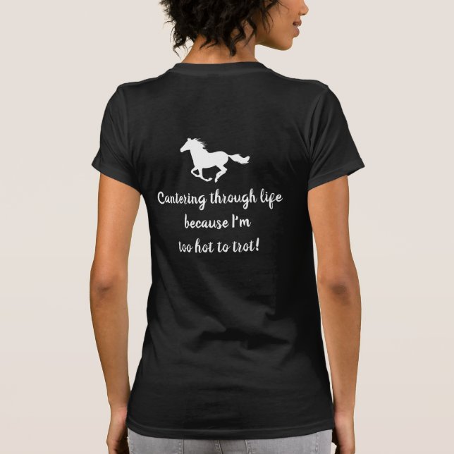 Blonde & Fattig - Humor - Vit Logotyp T Shirt (Baksida)