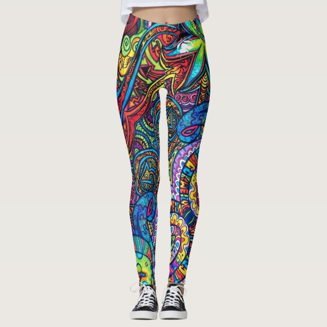 Blonde & Fattig - Patternativ - Vit Logotyp Leggings (Framsida)