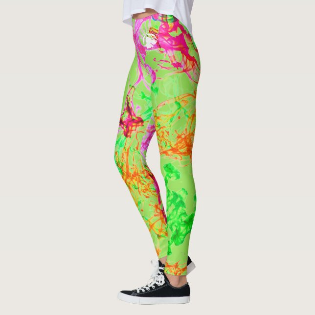 Blonde & Fattig - Patternativ - Vit Logotyp Leggings (Vänster)