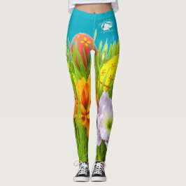 Blonde & Fattig - Patternativ - Vit Logotyp Leggings