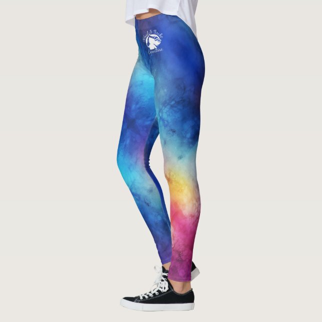 Blonde & Fattig - Patternativ - Vit Logotyp Leggings (Vänster)