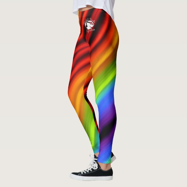 Blonde & Fattig - Patternativ - Vit Logotyp Leggings (Vänster)